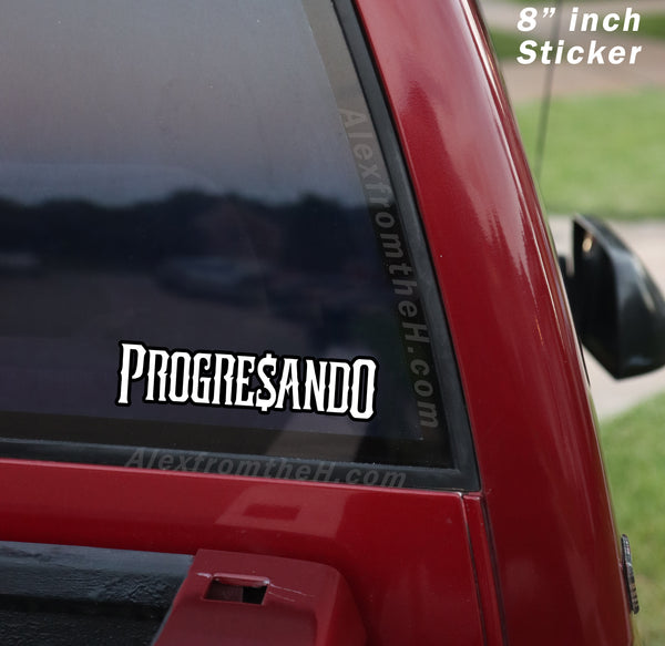 2 White PROGRE$ANDO Sticker Decals