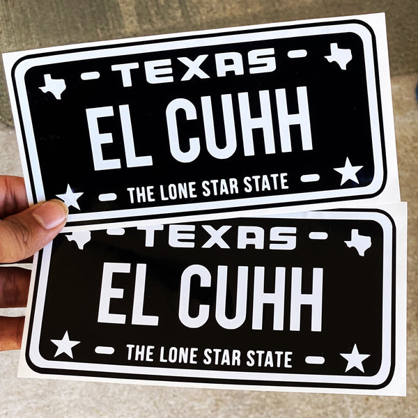 "EL CUHH" License Plate Sticker