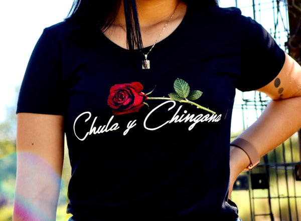 Chula y Chingona Red Rose Female Shirt